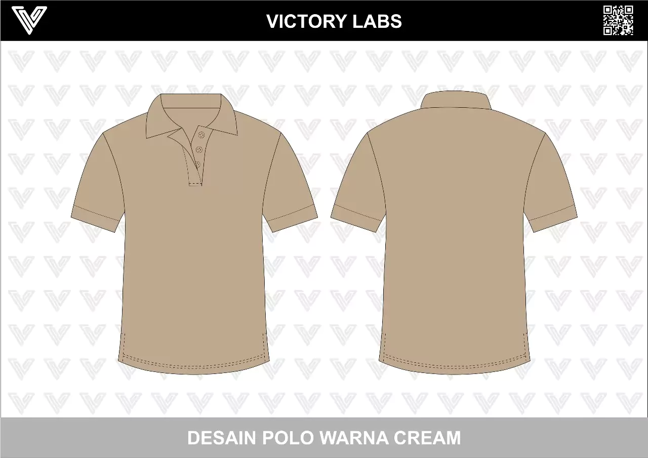 Contoh Gambar Desain Baju Polo Shirt Kaos Kerah Polos Berwarna Cream Yang Dapat Anda Jadikan Sebagai Inspirasi Dan Referensi.